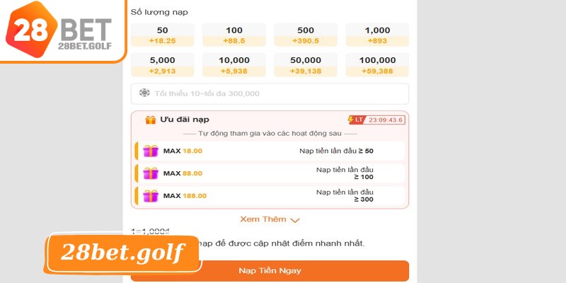 Trước khi nạp thành viên cần chắc chắn số dư ngân hàng đủ